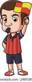 Soccer referee corner flag vector illustration