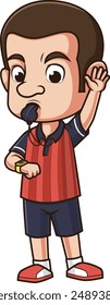 Soccer referee ending match vector illustration