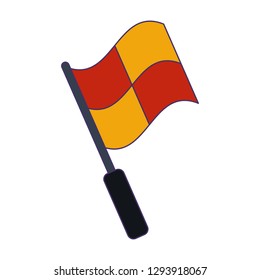 soccer referee flag blue lines
