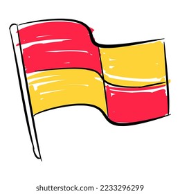 soccer referee flag icon. concept of sport, football, referee, etc. hand drawn vector illustration.