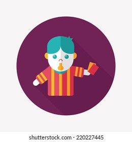 soccer referee flat icon with long shadow,eps10