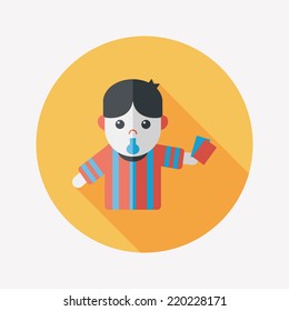soccer referee flat icon with long shadow,eps10