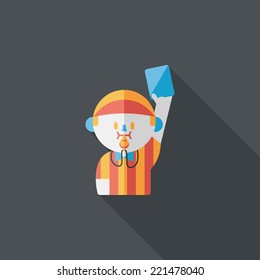 soccer referee flat icon with long shadow,eps10