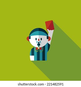 soccer referee flat icon with long shadow,eps10