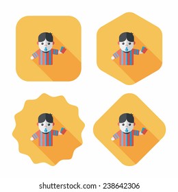 soccer referee flat icon with long shadow, eps10