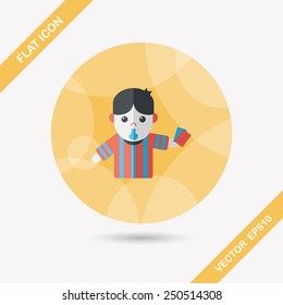 soccer referee flat icon with long shadow,eps10