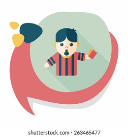 soccer referee flat icon with long shadow,eps10