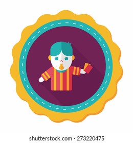 soccer referee flat icon with long shadow,eps10