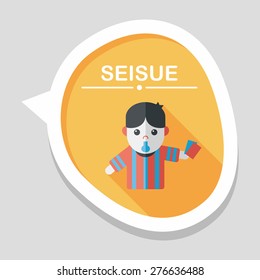 soccer referee flat icon with long shadow,eps10