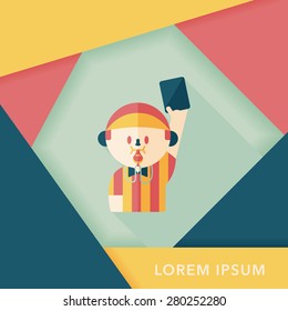 soccer referee flat icon with long shadow,eps10