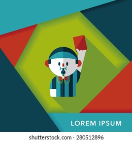soccer referee flat icon with long shadow,eps10