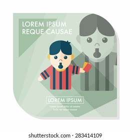 soccer referee flat icon with long shadow,eps10