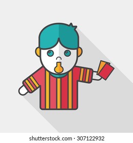 soccer referee flat icon with long shadow,eps10