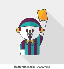 soccer referee flat icon with long shadow,eps10