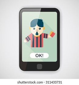 soccer referee flat icon with long shadow,eps10