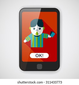 soccer referee flat icon with long shadow,eps10