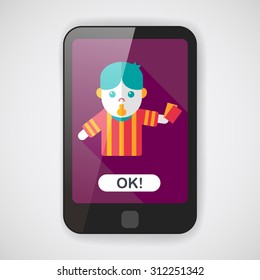 soccer referee flat icon with long shadow,eps10