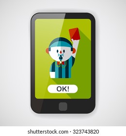 soccer referee flat icon with long shadow,eps10