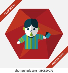 soccer referee flat icon with long shadow,eps10