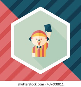 soccer referee flat icon with long shadow,eps10