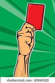 Soccer Referee Hand With Red Card (football Judge Hand With Red Card)