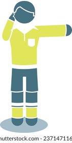 Vector de señal de mano de árbitro de fútbol