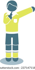 Soccer referee hand signal vector