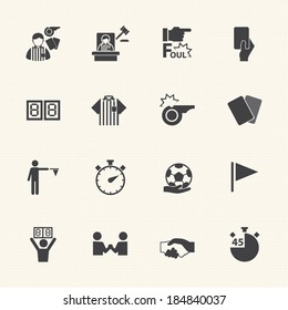 Soccer referee icons set