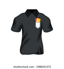 Soccer Referee Jersey With Cards Isolated