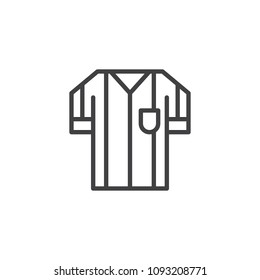Soccer referee jersey outline icon. linear style sign for mobile concept and web design. Referee shirt simple line vector icon. Symbol, logo illustration. Pixel perfect vector graphics