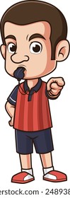 Árbitro de fútbol señalando Ilustración vectorial
