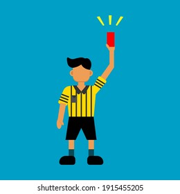 soccer referee with red card vector illustration
