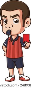 Soccer referee red card vector illustration