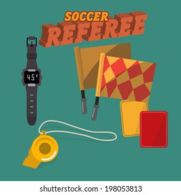 soccer referee set - vector illustration