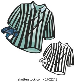 Soccer referee shirt and a whistle. Vector illustration