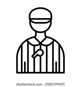 Soccer Referee Vector Line Icon Design