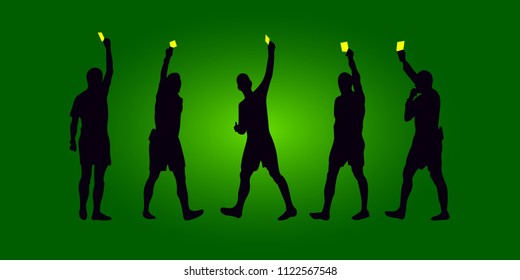 soccer referee yellow red cards team vector design wallpaper football championship
