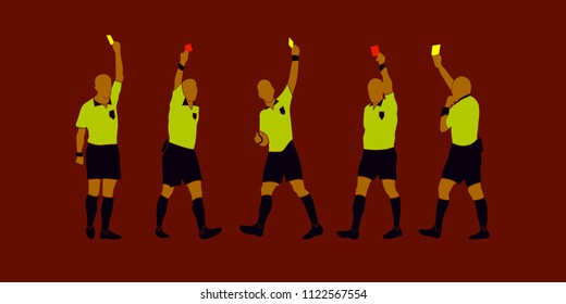 soccer referee yellow red cards team vector design wallpaper sport 