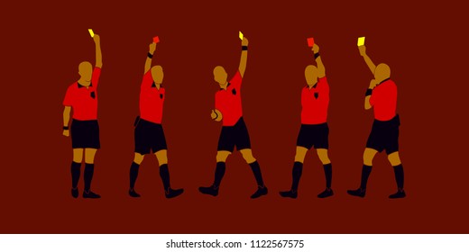 soccer referee yellow red cards team vector design wallpaper sport 