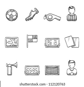 Soccer related icon series in sketch