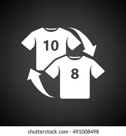 Soccer replace icon. Black background with white. Vector illustration.