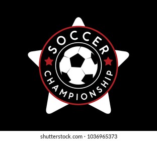 soccer retro badge logo illustration design.vintage style design.designed for sticker and apparel and logo and print