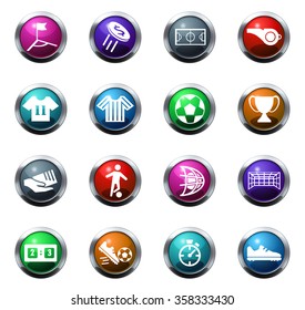 Soccer round glossy web icon set