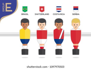 Soccer Rusia World championship group E. Vector country players. World football cup. Nations info graphic.