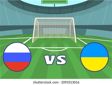 Soccer, Russia vs. Ukraine
Vector illustration.