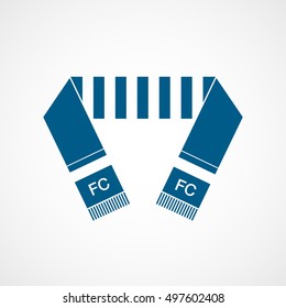 Soccer Scarf Blue Flat Icon On White Background