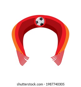 soccer scarf fan isolated icon