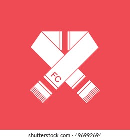 Soccer Scarf Flat Icon On Red Background