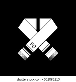 Soccer Scarf Flat Icon On Black Background