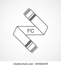 Soccer Scarf Line Icon On White Background